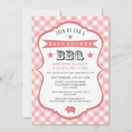 Invitación a Baby Shower de Gingham Barbecue / Cor