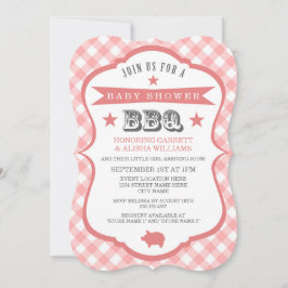 Invitación a Baby Shower de Gingham Barbecue / Cor