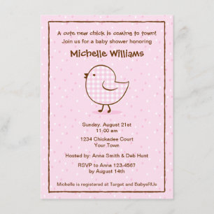 Invitación a Baby Shower de Gingham Chick