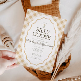 Invitación a Baby Shower de Gingham Silly Goose Pl