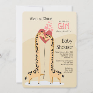 Invitación a Baby Shower de Giraffe Couple Chica