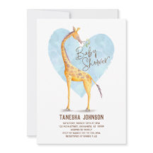 Invitación a Baby Shower de Giraffe Heart