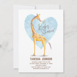 Invitación a Baby Shower de Giraffe Heart