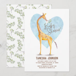 Invitación a Baby Shower de Giraffe Heart
