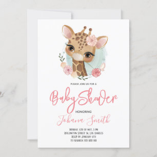 Invitación a Baby Shower de Giraffe Safari Cute