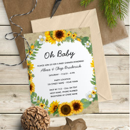 Invitación a Baby Shower de girasol