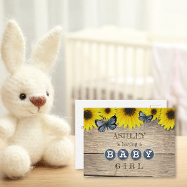 Invitación a Baby Shower de girasol ruso | CHICA