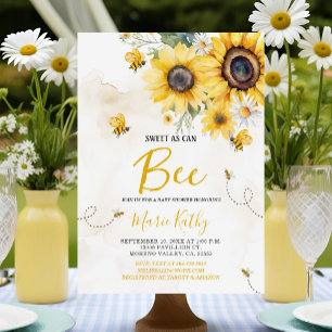 Invitación a Baby Shower de girasol tan dulce como