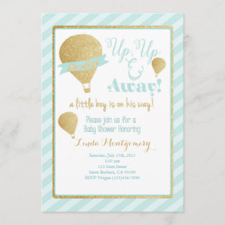 Invitación a Baby Shower de globo aerostático