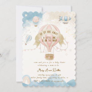 Invitación a Baby Shower de globo aerostático