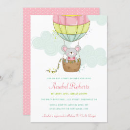 Invitación a Baby Shower de globo aerostático