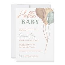 Invitación a Baby Shower de globos