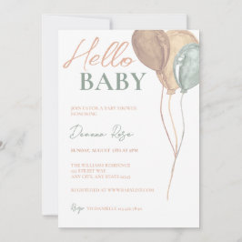 Invitación a Baby Shower de globos