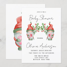 Invitación a Baby Shower de Gnome Cute navidades