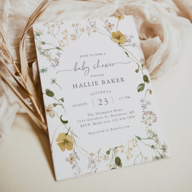 Invitación a Baby Shower de Golden Wildflower (Subido por el creador)