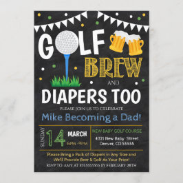 Invitación a Baby Shower de golf y cerveza