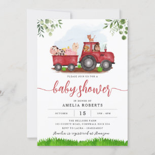 Invitación a Baby Shower de granja, Invitación a T