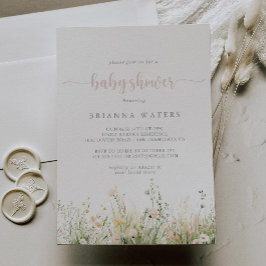 Invitación a Baby Shower de Green Boho Wildflower