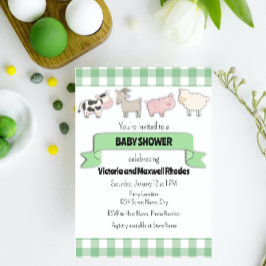 Invitación a Baby Shower de Green Farm