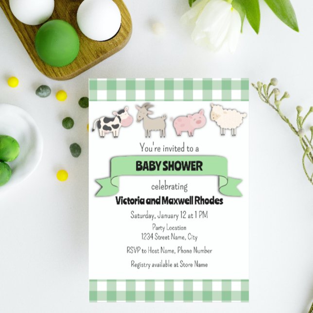 Invitación a Baby Shower de Green Farm (Subido por el creador)