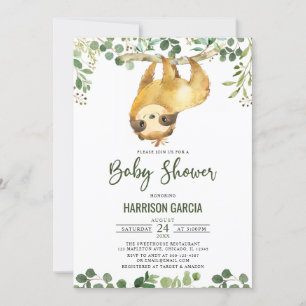 Invitación a Baby Shower de Green Floral Cute Slot