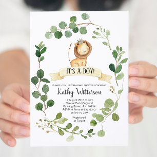 Invitación a Baby Shower de Green Lion