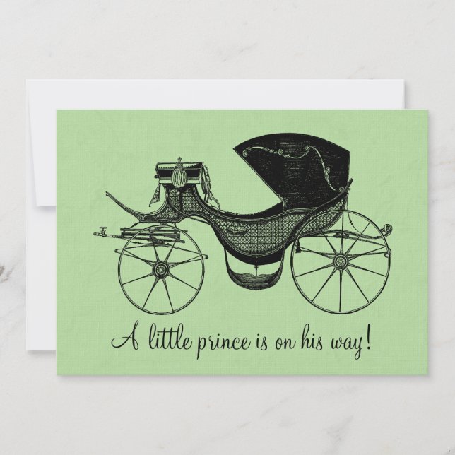 Invitación a Baby Shower de Green Little Prince Vi (Anverso)