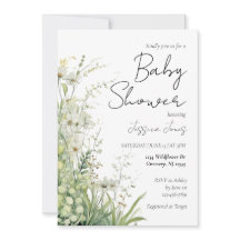 Invitación a Baby Shower de Green Wildflower