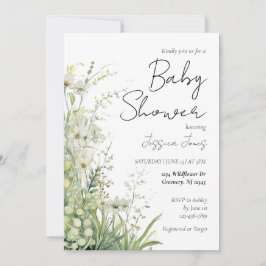 Invitación a Baby Shower de Green Wildflower