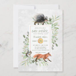 Invitación a Baby Shower de Green Woodland Forest
