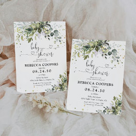 Invitación a Baby Shower de Greenery