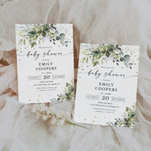 Invitación a Baby Shower de Greenery