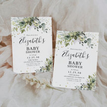Invitación a Baby Shower de Greenery