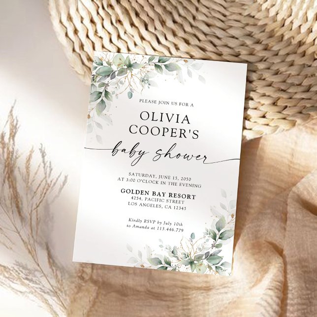 Invitación a Baby Shower de Greenery (Subido por el creador)
