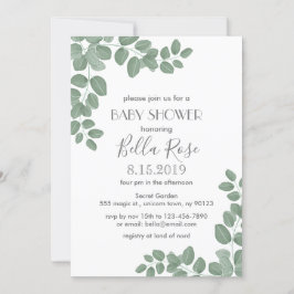 Invitación a Baby Shower de Greenery Eucalyptus