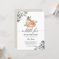 Invitación a Baby Shower de Greenery Fox