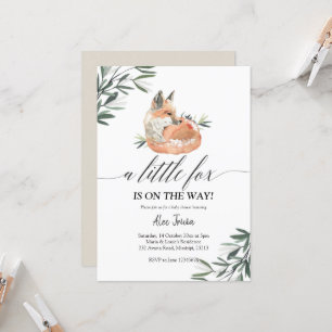 Invitación a Baby Shower de Greenery Fox