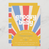 Invitación a Baby Shower de Groovy Baby Hippie