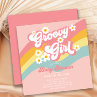 Invitación a Baby Shower de Groovy Chica