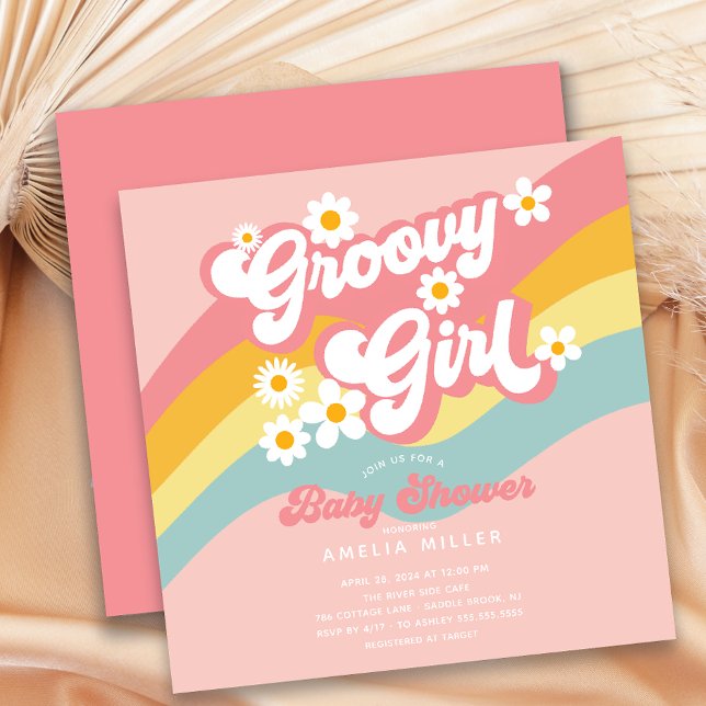 Invitación a Baby Shower de Groovy Chica (Subido por el creador)