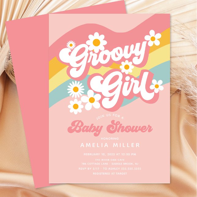 Invitación a Baby Shower de Groovy Chica (Subido por el creador)
