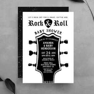 Invitación a baby shower de guitarra de Rock and R