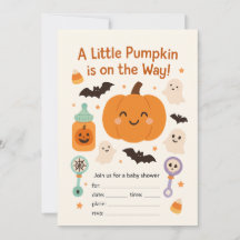 Invitación a Baby Shower de Halloween - Calabaza C