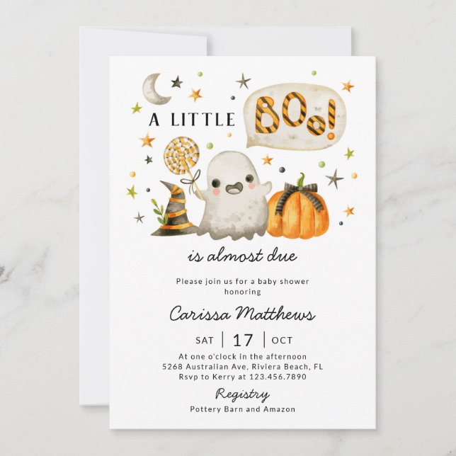 Invitación a Baby Shower de Halloween - Un pequeño (Anverso)