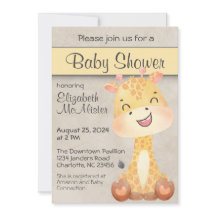 Invitación a Baby Shower de Happy Little Giraffe