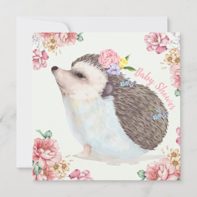 Invitación a Baby Shower de Hedgehog (Anverso)
