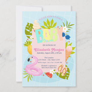 Invitación a Baby Shower de helado de Piscina