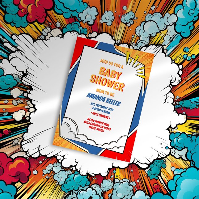 Invitación a Baby Shower de historietas (Subido por el creador)