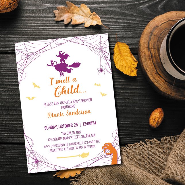 Invitación a Baby Shower de Hocus Pocus (Subido por el creador)