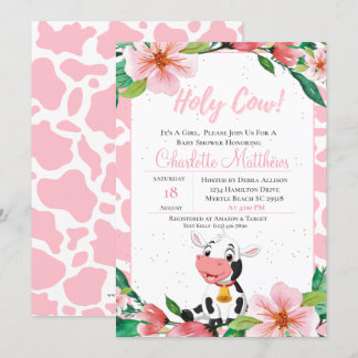 Invitación a Baby Shower de Holy Cow